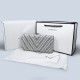 Thin silver bag womens rhinestone pearl dinner clutch - Memoo.com